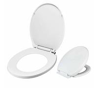 MAXPERKX Soft Close Toilet Seat White Bathroom Oval Shape Quick Release Heavy Duty Seats Elongated Never Loosens, Easy Clean and Install