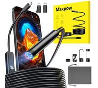 Maxpow Endoscope Inspection Camera - 1920HD, IP67 Waterproof, Plug & Play for iPhone/Android (No WiFi) with Snapshot & Video, 5m Ideal for Engine and Plumbing