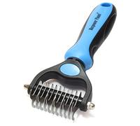 Maxpower Planet Dog Brush and Cat Brush - 2 Sided Pet Grooming Tool Undercoat Rake for Deshedding, Mats & Tangles Removing - Effectively Reduces Shedding by Up to 95%,Small Size,Blue