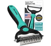 Maxpower Planet Hair Brush - Double Sided Dog and Cat Rake - Extra Wide Grooming Brush for Dogs, Reduces Shedding by 95%, Turquoise