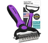 Maxpower Planet Pet Grooming Brush - Double Sided Shedding & Dematting Undercoat Rake, Long Haired Cat & Dog Brush, Purple