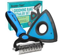 Maxpower Planet Pet Grooming Rake and Mini Pet Hair Remover Tool, Undercoat Rake for Dogs & Hair Remover for Car Carpet, Cat Hair Remover and Double-Sided Deshedding Dematting Tool for Dogs and Cats
