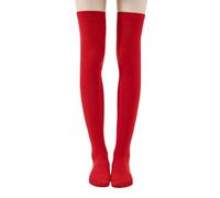 MAXQUU 1 Pair Over-The-Knee Socks - Warm, Elastic, High Socks for Knee-High Boots - Women's & Girls' Red