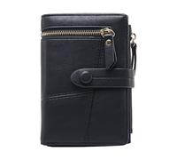 MAXQUU 1 Piece tri-fold Wallet with Card Slots and Coin Compartment, Wallet, Card Holder, Women's Small Wallet, Compartment Wallet, Women's Short Wallet, PU Wallet. (Black)