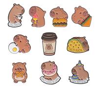 MAXQUU 10 Animal Badges, Cute Capybara Pendants, Cartoon Animal Brooches, Creative Ornaments, DIY Bag Accessories.