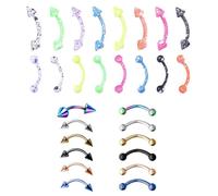 MAXQUU 14 Pieces of Bal Eyebrow Studs and 14 Pieces of Tapered Eyebrow Studs, Stainless Steel Eyebrow Studs, Fashionable and Personalized Accessories, Punk Style Accessories.