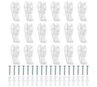 MAXQUU 18-Piece Transparent Hook With Expansion Plug And 18-Piece Screws, P-Shaped Venetian Blind Clips, Blind Drawstring Fixing Hooks, Curtain Accessories.