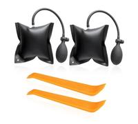 MAXQUU 2 Pcs Black Mounting Cushions and 2 Pieces Crowbars, Lifting Pad with Load up to 200 Kg, Air Cushion Jack, Mounting Cushion for Cars, Door and Window Assembly and Furniture Transport