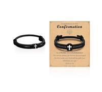 MAXQUU 2-Piece Cross Pendant Bracelet, with 1 Piece of Card, Double-Layer Braided Rope Bracelet, Simple Fashion Jewelry, Gift Bracelet.