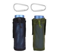 MAXQUU 2-Piece Portable Water Bottle Bag And 2-Piece Carabiner, Foldable Storage Bag, Mesh Water Bottle Bag, Suitable For Travel, Mountaineering, Fishing.