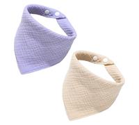 MAXQUU 2 Pieces Baby Saliva Towels, Soft Absorbent Triangle Scarf, Adjustable Button Design, Newborn Supplies, Anti-Dirty Saliva Towels.