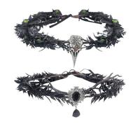 MAXQUU 2 Pieces Crown Headband, Retro Headband, Plant-Shaped Headband, Suitable For Parties, Parties, Performances.