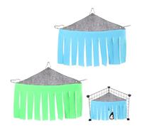 MAXQUU 2 Pieces Guinea Pig Cave Hammock with 6 Pieces Hooks, Small Animal Large Hiding Cage Accessories Fabric Hammock, Small Rabbit, Hamster Hiding Place Hammock Corner (Blue, Green)