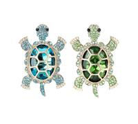MAXQUU 2 Pieces of Turtle Brooch, Diamond-Clad Brooch, Creative and Fun Accessories, Clothing Accessories, Women's Accessories.