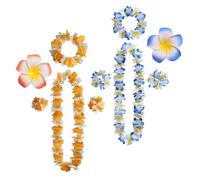 MAXQUU 2 Sets Of Hawaiian Garlands, Headband Necklace Bracelets, Creative And Fashionable Flower Decorations, Stage Performance Props, Beach Clothing Accessories Sets.
