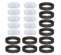 MAXQUU 20 Pieces Pet Water Dispenser Filter, White Activated Carbon Filter Element, Black Ring Filter Cotton, Cat Water Dispenser Filter Replacement Parts.