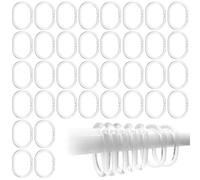 MAXQUU 36 Pieces Of Transparent Hooks, Shower Curtain Rod Hanging Ring, Plastic Rotatable Buckle, Curtain Accessories.