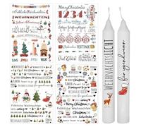 MAXQUU 4-Pack Multi-Color Waterproof Christmas Candle Stickers, Suitable for Candles, Gifts, Windows, Doors, Cups, Mirror Edges, Scrapbook