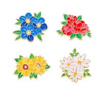 MAXQUU 4 Pieces of Flower Badge, Creative Styling Pin, Ele Brooch, Can Decorate Backpack, Clothes, Hat.