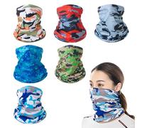 MAXQUU 6 Pieces Camouflage Neck Scarf - Cold Ice Silk, Breathable Sun Protection, Neck Warmer and Protector for Men