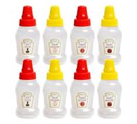 MAXQUU 8 Pieces Mini Squeeze Bottles, Portable Squeeze Bottles, Camping Squeeze Bottles, Honey, Ketchup Squeeze Bottles, Soy Sauce, Salad Squeeze Bottles, Picnic, Lunch Squeeze Bottles