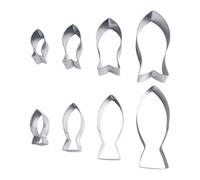 MAXQUU 8 Pieces Of Fish-Shaped Mold, Stainless Steel Mold, Dough Cutting Mold, Baking Accessories, Kitchen Tools.