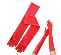 MAXQUU Ladies Satin Elbow Gloves - Red Opera & Evening Gloves