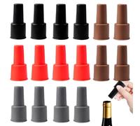Maxqzin 16 Pcs Wine Bottle Stoppers, Wine Stopper Leak-Proof Seal Reusable Silicone Champagne Stoppers for Wine Champagne Prosecco Beer Home Travel Use (4 Colors)