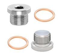 Maxqzin 2 Packs O2 Sensor Socket, O2 Sensor Spacer with Copper Washer M18 X 1.5 Thread Universal 304 Stainless Steel O2 Sensor Bung for Automotive Car Bike Motorbike ATV UTV
