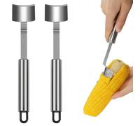 Maxqzin 2 Pcs Corn Peeler,Corn Peeler for Corn on The Cob Long Handle Stainless Corn Stripping Tool for for Home Kitchens, Restaurant Chefs, Outdoor Dining Enthusiasts