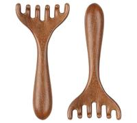 Maxqzin 2 Pcs Head Massager Scalp Wooden Scalp Massager Portable Massage Heads Comb Wide Tooth Sandalwood Hair Comb for Women Men
