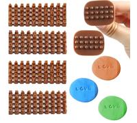 Maxqzin 2 Sets Number Stamps Letter Stamps for Clay,Clay Letter Stamps Plastic Clay Stamps for Ceramic Polymer Clay Tools DIY Embosser Mold for Cake Baking Clay (4 Pcs)