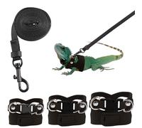 Maxqzin 3 Pack Bearded Dragon Harness and Leash, Bearded Dragon Leash and Harness Set with Traction Rope Bearded Dragons Accessories for Lizards and Other Small Reptiles (3 Sizes)