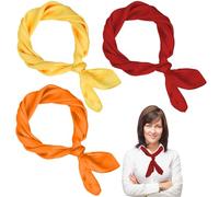 Maxqzin 3 Pack Silk Feeling Scarf for Women, 27.5 Inch Satin Scarf Solid Color Square Silk Scarf for Neck Head Bandana Hair Wrap Neckerchief Costume Accessory (3 Colors)