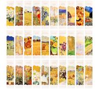 Maxqzin 30Pcs Bookmark, Paper Bookmarks, Art Painting Bookmark Page Clips Assorted Book Markers Set for Women, Men, Students, and Book Lovers