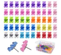 Maxqzin 50 Pcs Push Pins for Bulletin Board,Cute Push Pins with A Box Translucent Resin Cork Board Accessories for Home Office Bulletin Board Hanging Posters (8 Colors)