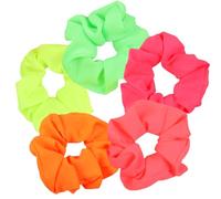 Maxqzin 5Pcs Neon Scrunchies Neon Hair Accessories Ponytail Ties Bands Hair Ties Elastic Scrunchies for Women Girls 80s 90s Party Outfit