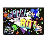 Maxqzin 80s Party Decorations Theme Party Decorations Back to The 80s Banner Hip Hop Backdrop for Themed Photo Booth Background Supplies