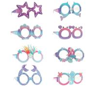 Maxqzin 8Pcs Mermaid Birthday Decorations Party Glasses Sea Animal Party Paper Glasses Under The Sea Party Decorations Supplies for Kids Boys Girls