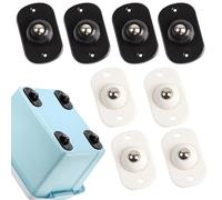 Maxqzin 8Pcs Self Adhesive Swivel Caster Wheels: Mini Caster Wheels for Small Appliances, Trash Cans, Storage Boxes & More - 360° Swivel, ABS + Stainless Steel, 18 lbs Load Capacity