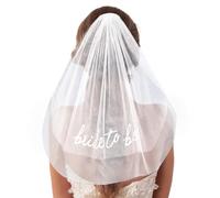 Maxqzin Bride To Be Veil, Bride Veil Bachelorette Party Favors, Bach Party Accessory, White Head Peace for Bridal Shower Engagement Supplies Wedding and Gift