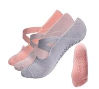Maxqzin Pilates Grip Socks Non Slip Yoga Socks Yoga Socks for Women Yoga Socks With Grips for Women Anti Skidding Socks for Pilates Pure Barre Ballet Dance Barefoot Plasticity Daily Using (3 Pairs)