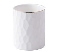 Maxramic Ceramics Vases, Sculptures Pen Pot Cup Vanity Decor Personalized Comb, Makeup Brush holder Organizer, Cosmetic Brushes Storage, Pencil Holder (White)