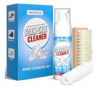 Maxricus 200ml Pro Shoe Cleaner Kit for White Trainers & Sneakers - with Brass Brush & Cloth - Deep Clean Leather, Suede, Nubuck, Knit, Canvas, Boots, Rubber, PU - Restore & Renew