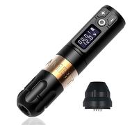 MAXS Ambition Wireless Tattoo Machine Pen Battery with Portable Power Pack 1950 Mah Digital LED Display for Body Art,Gold