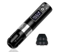MAXS Ambition Wireless Tattoo Machine Pen Battery with Portable Power Pack 1950 Mah Digital LED Display for Body Art,Silver