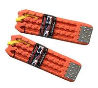 Maxsa 20322 Escaper Buddy Traction Boards with Metal Handle for ATVs Mud Sand and Snow Bendable Unbreakable Orange (Pack of 2)
