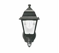 Maxsa 44219 Premium Wireless Battery-Powered Motion-Activated Decorative Outdoor Wall Sconce Lighting Fixture, Cool White LED, Metal Housing, Black