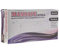 MAXSAFE 1614-03781 Nitryl Gloves Size M Black for Adults, Designed for Everyday use, Black, 100 Pieces