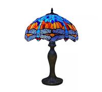 MaxSell 16" Inch Tiffany Style Table Lamp Handcrafted Art Stained Glass Bedside Lamps Desk Light